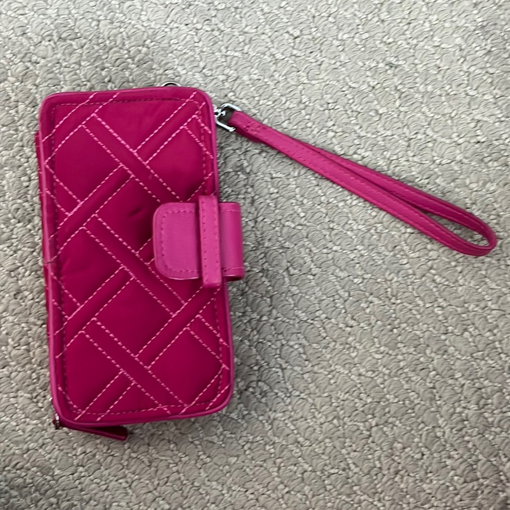 Vera Bradley pink wristlet.